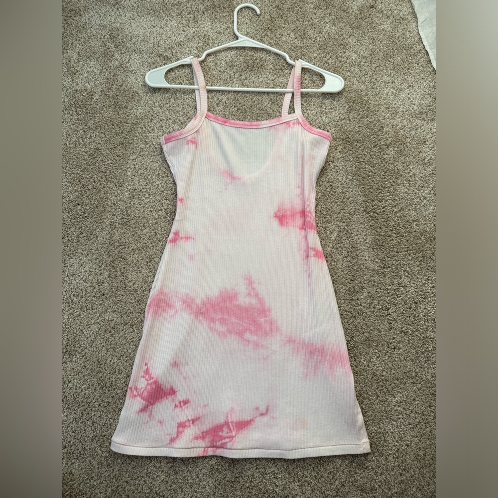 Pink Tie Die mini dress